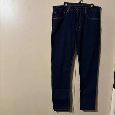 Levi's 512 Men's Jeans Size 36x32 Blue Slim Fit, Tapered Leg, Dark Wash Denim - Image 1 of 4