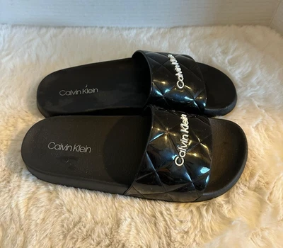 Женские летние сандалии без шнуровки Calvin Klein Kcayva 8 М черное лоскутное одеяло - Изображение 1 из 4