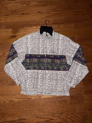 Chaqueta cortavientos vintage HEAD Azteca para hombre mediana multicolor esquí cremallera completa años 90 Foto 1 de 4