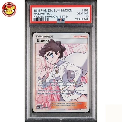 PSA 10 Diantha 198 SR Pokemon TCG Hidden Shadow Set B Full Art - Image 1 of 3