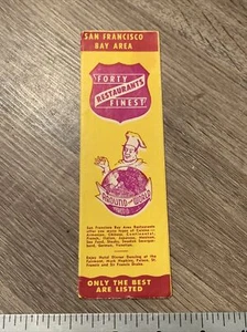 San Francisco Bay Area Forty Finest Restaurants Tour Pamphlet 1940-1950's - Picture 1 of 11