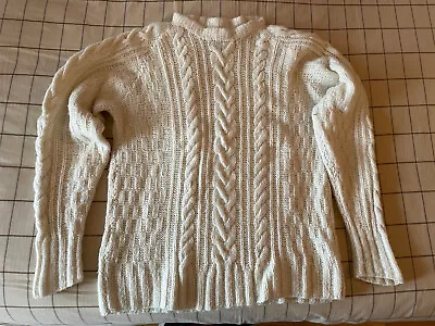 PULL CHAMULA Style Irlandais, 100% laine; Taille L ;parfait état; tricoté main  - Photo 1/4