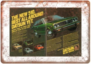 Vintage 1978 Datsun 510 Auto Ad Reproduction Metal Sign A11352 - Picture 1 of 2