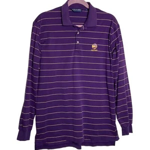 Camisa Polo de Golf Ralph Lauren Manga Larga Púrpura Dorado LSU Lakers Colores Pima Talla M - Imagen 1 de 5