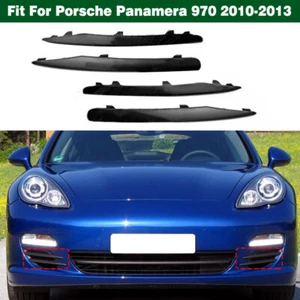4PC Black Front Bumper Side Grille Cover Trim For Porsche Panamera 970 2010-2013 - Bild 1 von 12