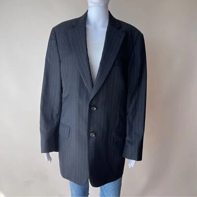 Paul Stuart Wool Woven Multicolor Pinstripe Blazer 40 R Grey Sport Coat - Image 1 of 4