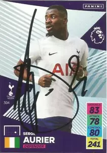 SERGE AURIER SIGNED TOTTENHAM 2021/2022 ADRENALYN XL TRADING CARD+COA - Picture 1 of 1