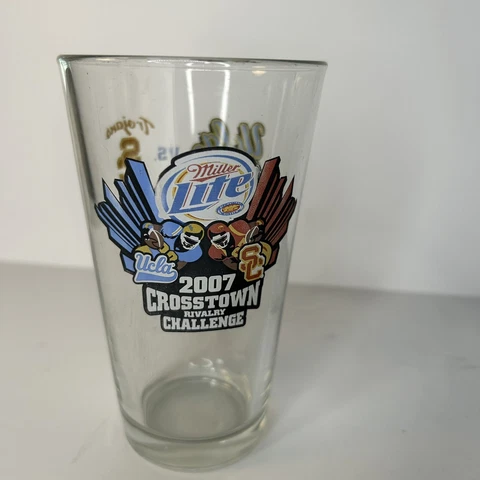 UCLA Vs USC 2007 Crosstown Rivalry Challenge Pint Glass Miller Light 16 oz C99 Cover