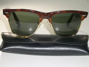1980's 54MM VINTAGE B&L RAY-BAN W1273 TORT G15 CRYSTAL WAYFARERS MAX SUNGLASSES - Picture 1 of 10