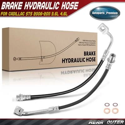 2x Mangueira hidráulica de freio externo traseira LH e RH para Cadillac STS 2006-2011 3.6L 4.6L - Imagem 1 de 4
