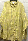 King Size KingSize Long Sleeve Shirt Button Front Tall 4XL Yellow Check Men