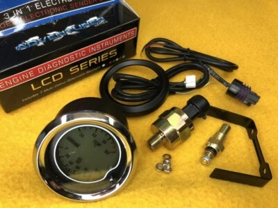 Autotecnica LCOT Oil pressure + water temperature + volt gauge Digital 52mm 2" - Image 1 of 4