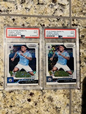 2019-20 Gabriel Jesus Panini Prizm White Sparkle BRAZIL /15 PSA 9 LOT OF 2 - Image 1 of 2