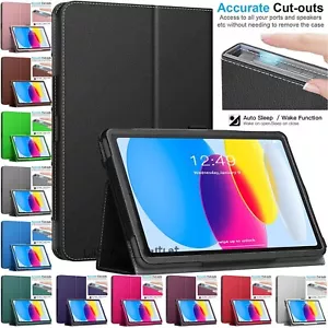 Leather Smart Stand Case For iPad 11th 10th 9th 8th 7th 6th 5th 4th Generation - Picture 1 of 21