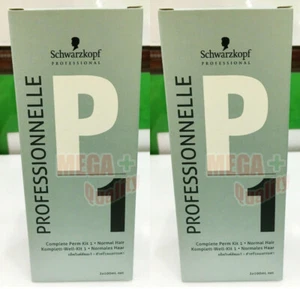 2 x P1 SCHWARZKOPF PROFESSIONNELLE PERM LOTION COMPLETE PERM KIT 1 NORMAL HAIR - Picture 1 of 4