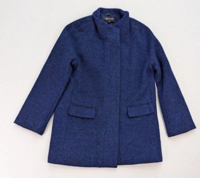 Abrigo para mujer Jones New York talla 14P mezcla de lana azul cremallera completa Foto 1 de 4