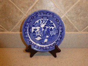 Büffel Keramik Untertasse um 1917 blaues Weidenmuster - Bild 1 von 2