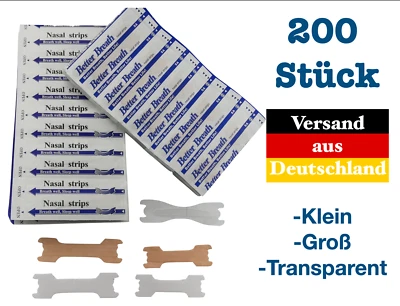 Nasenpflaster DE 200 x Nasenstrips "Better Breath" Besser Atmen Aktionspreis!