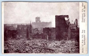 1906 SAN FRANCISCO EARTHQUAKE DAMAGE RUINS OF NOB HILL DISASTER POSTCARD - Picture 1 of 2