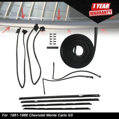 For 1981-1988 Chevrolet Monte Carlo SS 9Pcs Complete Weatherstripping Kit 128555 Foto 1 de 4