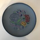 Vintage Poole Pottery Decorative Plate Blue With Flower Design 23cm