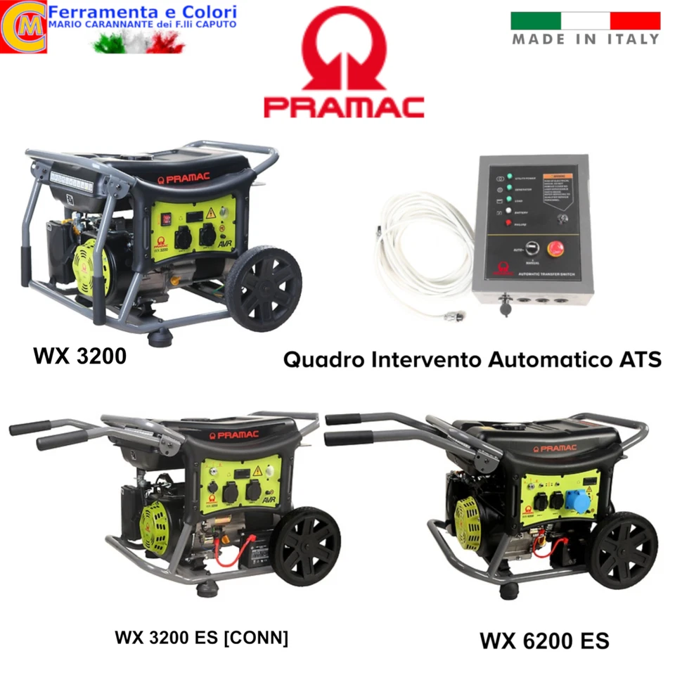 Generatore Elettrico Emergenza Benzina 2850-5800W Quadro Scambio Auto PRAMAC WX - Immagine 1 di 1