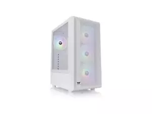 Thermaltake S200 Plus TG ARGB Snow ATX Tempered Glass Mid Tower Gaming Computer - Picture 1 of 5