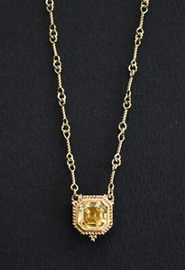 🆕️JUDITH RIPKA CANARY CZ 14Kt Gold Clad over Sterling Silver Pendant Necklace - Picture 1 of 13