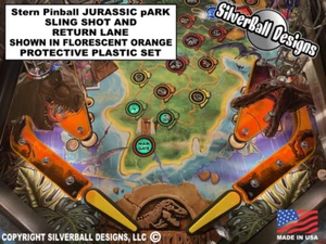 Juego protector de acrílico JURASSIC PARK para pinball popa - naranja florescente - Imagen 1 de 3