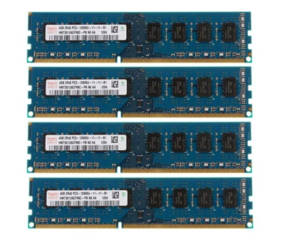 16GB RAM For Hynix 4X 4GB 2Rx8 PC3-12800 DDR3 1600MHZ 240PIN DIMM Desktop Memory - Image 1 of 4