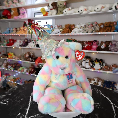 TY Beanie Buddy - Happy Birthday Bear | ​MWMT New Mint Tags | Retired | Rare - Image 1 of 4