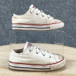 Converse Shoes Infant 9 Chuck Taylor All Star Low Sneakers White Canvas Lace Up - Picture 1 of 19