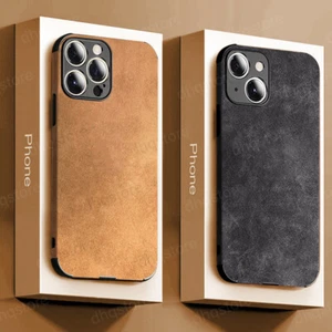 Funda a prueba de golpes para iPhone 16 Pro Max 15 14 13 12 11 piel de cordero cubierta suave - Imagen 1 de 18