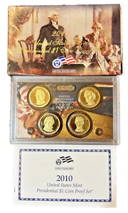 2010 Presidential $1 4-Coin Proof Set in original US Mint packaging and COA - Picture 1 of 5