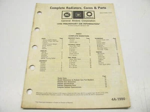Acdelco 4A-1990 Complete Radiators Cores And Parts Guide 1990 54 Pages - Foto 1 di 9