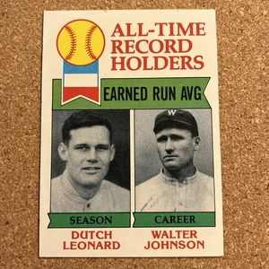 1979 Topps #418 All-Time Record Holders: ERA Leonard/ Johnson NM+ - Picture 1 of 2