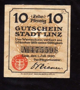 LINZ - GERMANY NOTGELD - 10 PFENNIG - Picture 1 of 2