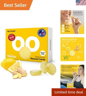 48 Count Anti-Nausea Ginger Chews – Soothing Lemon Drops for Morning Sickness - Image 1 of 4