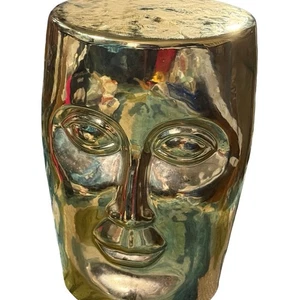 Glazed Human Face Shape Drum Stool - Decorative Ceramic Garden Stool - Picture 1 of 4