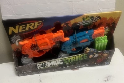 Nerf ZombieStrike DoubleStrike 2 Pack Duo Dart Blaster Hasbro 2014 New Sealed - Image 1 of 4