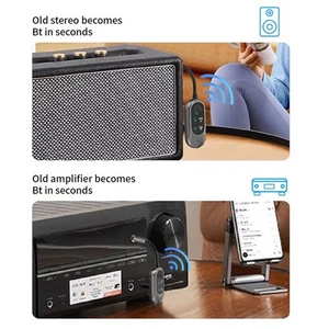Tragbarer 2 in 1 Wireless Audio Transmitter Adapter für Zuhause und Reisen - Afbeelding 1 van 8