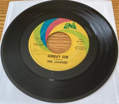 Neil Diamond “Sunday Sun / Honey-Drippin' Times" 7" 45 rpm record, 55084 - Image 1 of 4