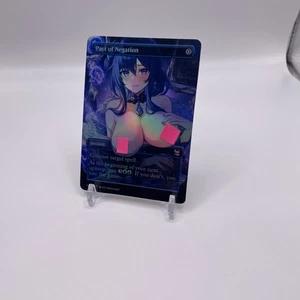 Waifu Pact Of Negation MTG FOIL Card For EDH Playtest COMMANDER Anime Style - Picture 1 of 2
