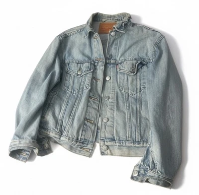 Chaqueta de mezclilla Levi’s Original Trucker para mujer pequeña lavado ligero 100 % algodón Foto 1 de 4