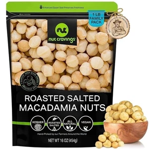 NUT CRAVINGS - Roasted & Salted Macadamia Nuts - No Shell, Whole (16oz... - Picture 1 of 7