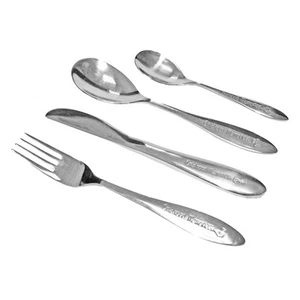 Silver Plated Cutlery Set 4 Piece Baby Keepsake Boxed - Childhood Memories - Picture 1 of 4