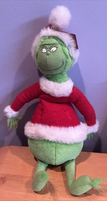 Винтажный праздничный костюм Санты 1998 Grinch Hallmark 17 дюймов плюшевый - Изображение 1 из 4