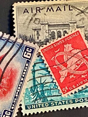 US C23 C34 C35 C38: Airmail Issues 1938-1948, Used, Nice Price, FREE Shipping! - Image 1 of 4