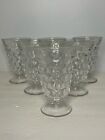 Vintage Fostoria American 6” Tall Footed Iced Tea Clear Cube Glasses Set of 6
