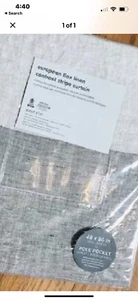 West elm linen European stripe curtain natural Java 48x96 - Picture 1 of 2